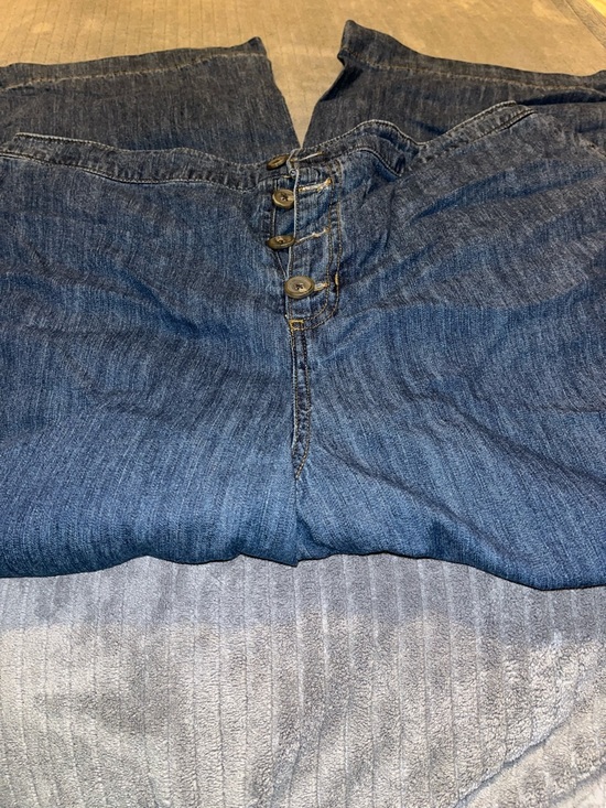LC Lauren Conrad Denim - LC Lauren Conrad Dark Blue Button-Fly Wide Leg Jeans